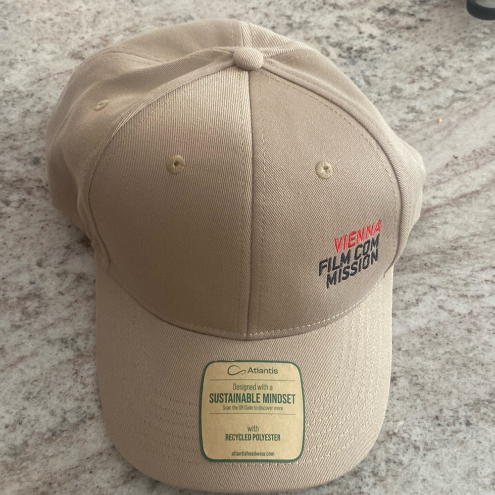 Vienna film commission adjustable cap. NWT. Made  with recycled poly.